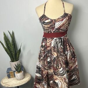 Anthropology Viola Halter Fit and Flare Dress Size 4